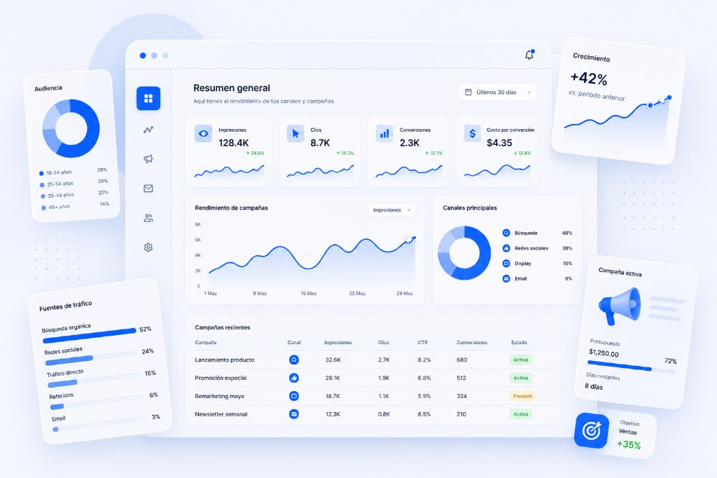 Dashboard de marketing y analytics